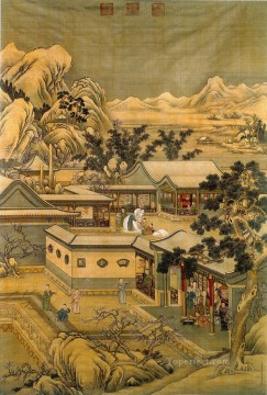 乾隆帝のアンティーク中国のランが輝くハッピーニューイヤー Oil Paintings